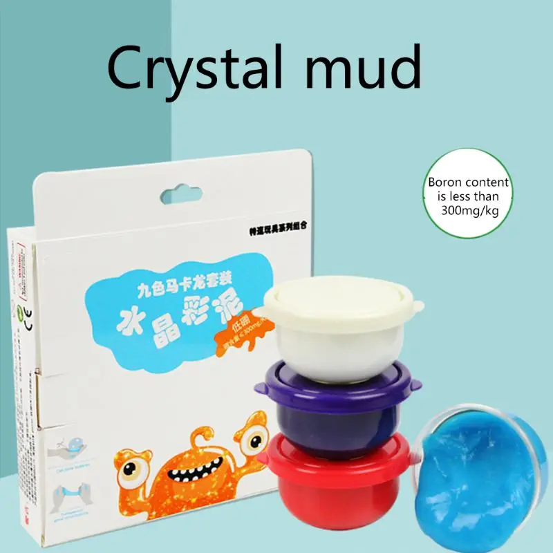 

Low Boron Crystal Color Mud 9 Color Set Safe Non-toxic Ultra Light Clay Foam X5XE
