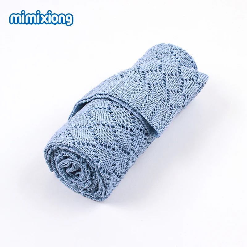 Baby Blankets Knitted Fashion Candy Color Newborn Swaddle Wrap Blanket for Stroller Sofa Bed Covers 100*80cm Toddler Kids Quilts