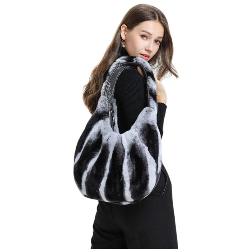 IANLAN Nieuwe Mode Hobo Tassen Full-pelt Rex Konijnenbont Handtas Vrouwen Effen Kleur Bolsaszakken Vrijetijdsbesteding Boodschappentassen IL00543 IANLAN Nieuwe Mode Hobo Tassen Full-pelt Rex Konijnenbont Handtas Vrouwen Effen Kleur Bolsaszakken Vrijetijdsbesteding Boodschappentassen IL00543