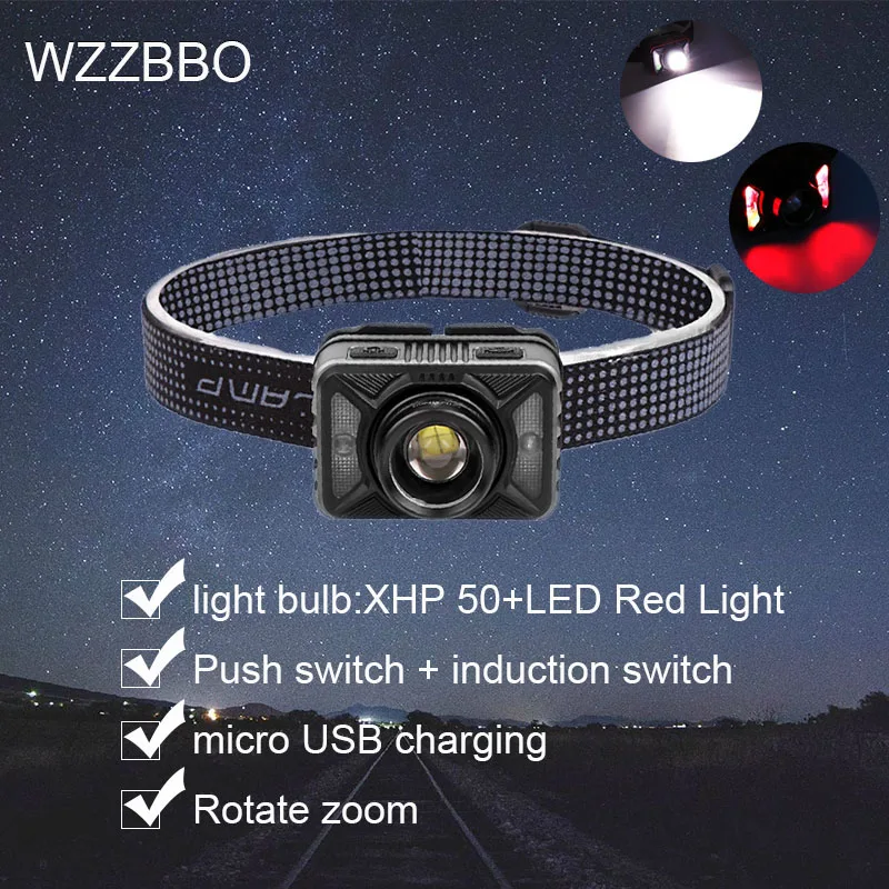

Most Powerful XHP70 Led Headlamp Head lamp USB Rechargeable Headlight Waterproof fishing headlight lamps that work with battery