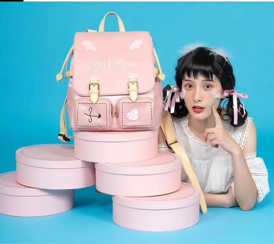 Японский студенческий рюкзак с милым принтом Лолиты JK kawaii школьная сумка для