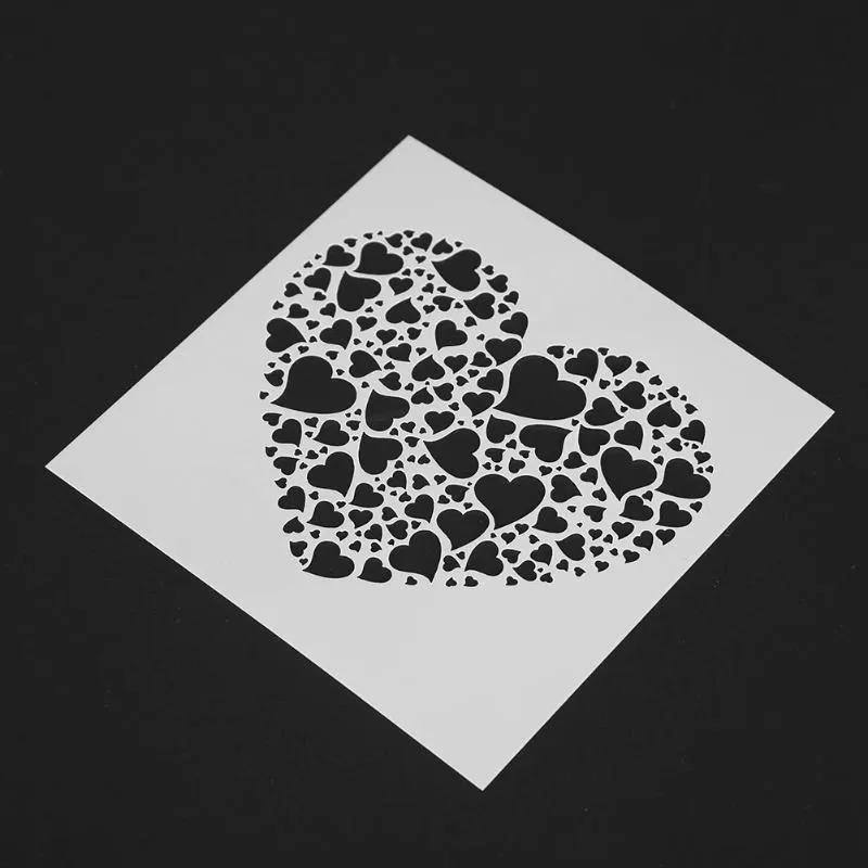 New 1pc Eco-friendly PET Cake Mold Heart Shape Fondant Chocolate Spray Stencils Birthday Cake Mould DIY Decorating Bakery Tools