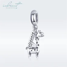 S925 стерлингового серебра fit Pandora браслет милый длинный вырез Олень Подвески милый 925 бисер-Жираф для цепочка ручная работа ювелирные изделия изготовление браслетов