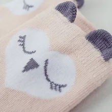 Весна-лето г., детские носки из чесаного хлопка с ушками из Южной Кореи нескользящие носки для малышей Мультяшные короткие носки