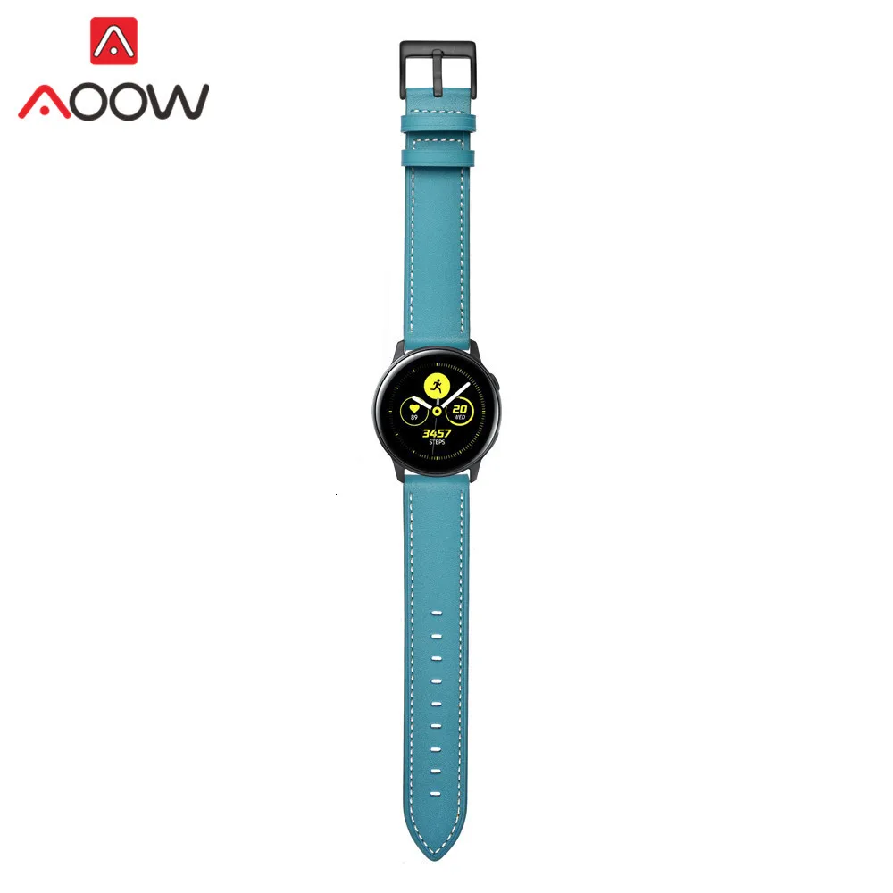 Ремешок для часов из натуральной кожи для samsung Galaxy Watch 42 мм Galaxy Active 20 мм браслет ремешок аксессуары для gear S2 SM-R810