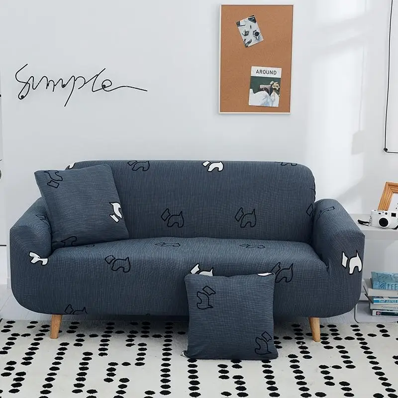 Stretch Sofa Slipcover 1-Piece Polyester Spandex Fabric Couch Cover Chair Loveseat Furniture Protector Covers 1/2/3/4/ Seat Sofa - Color: Color 7