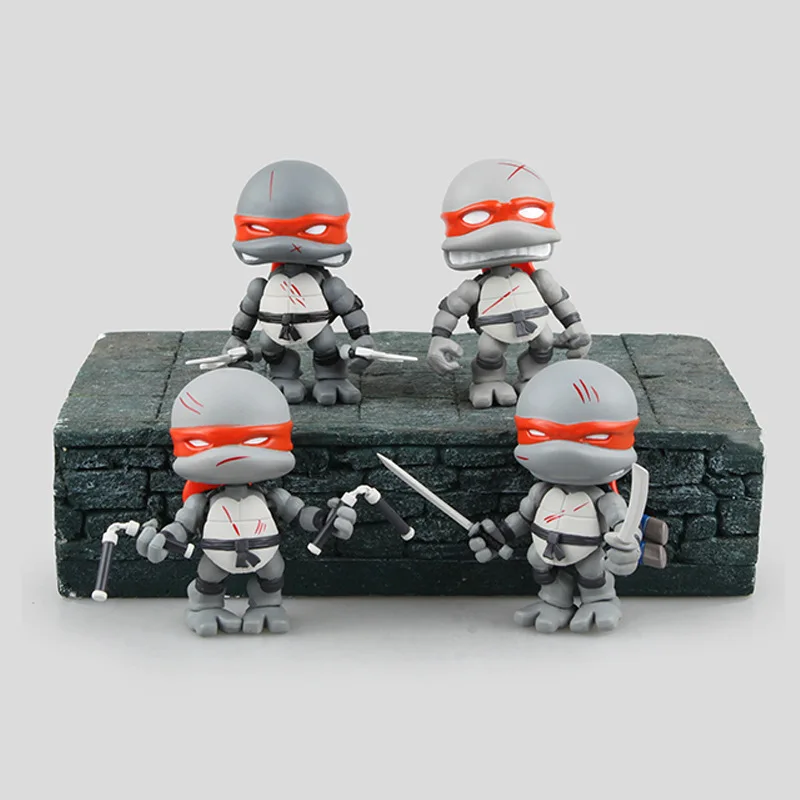 Cute 4-Super Movable Teenage Mutant Ninja Turtles Black Limited Edition Gray Battle Damage Version Two-Selectable Garage Kit