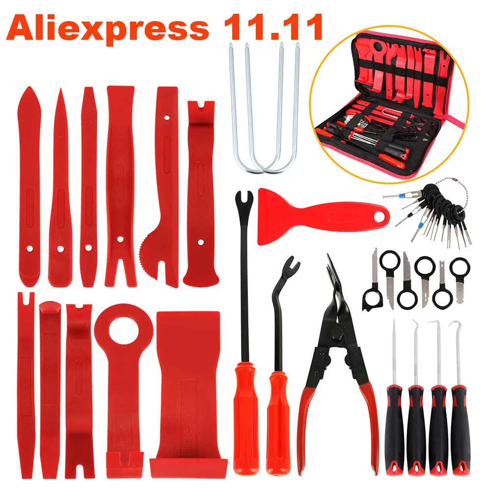 Car Panel Door Clip Pry Tool Set Portable Car Repair Hand Tool Set Door