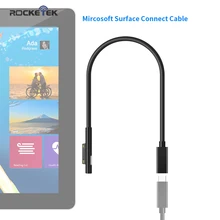 Rocketek usb tipo c pd 15 v carregador de energia adaptador conversor cabo de carregamento para microsoft surface pro 7/6/5/4/3/go/book portátil 1/2(China)