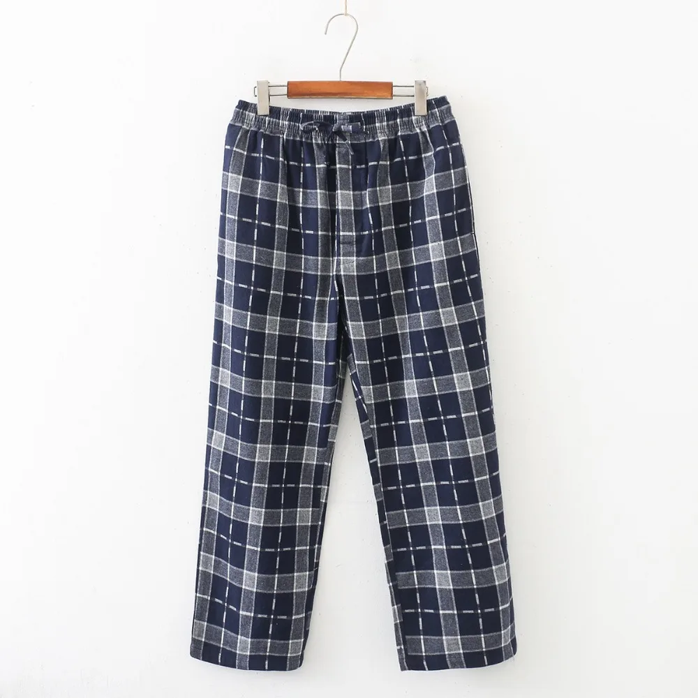 plaid pajama pants Spring Autumn Men 100% Cotton Pajama Pants Male Casual Plaid Home Trousers pantalon pijama hombre Lounge wear S-XXL 100KGS black silk pajamas