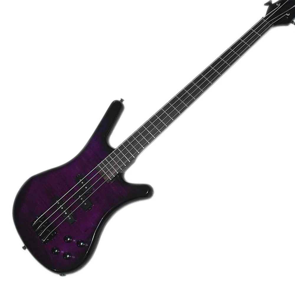 Purple Basswood Electric Bass Guitar 4 Strings with Rosewood Fretboard Customizable | Спорт и развлечения