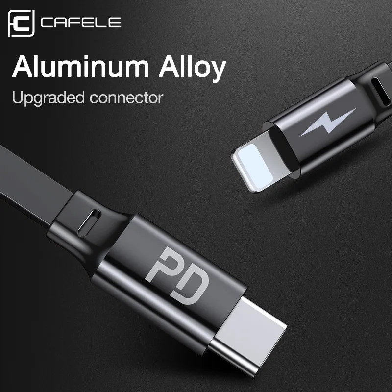 CAFELE PD кабель для быстрой зарядки для iphone 8 x xs xr 11 pro max, USB C для Lightning Кабель 18 Вт Быстрая зарядка и синхронизация шнур