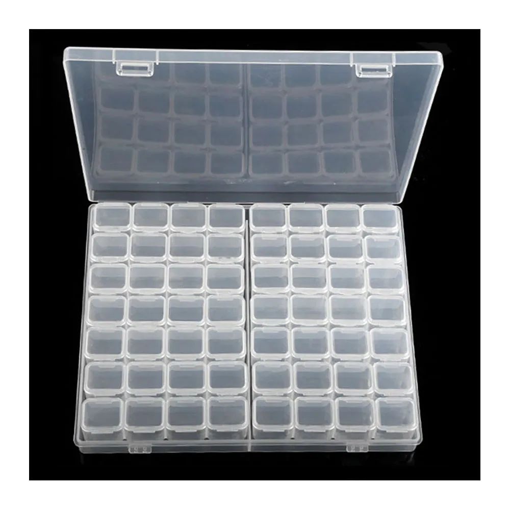 28/56/224 Slot Transparent Plastic Storage Box Diamond Painting Accessories Tool Nail Art Rhinestone Bead | Дом и сад