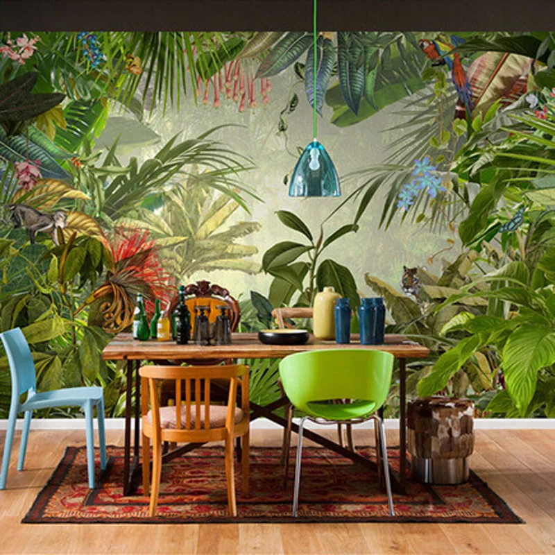 

Dropship Custom 3D Stereo Tropical Rainforest Banana Leaf Photo Wallpaper Background Wallpaper Mural Painting Fresco TV Mural
