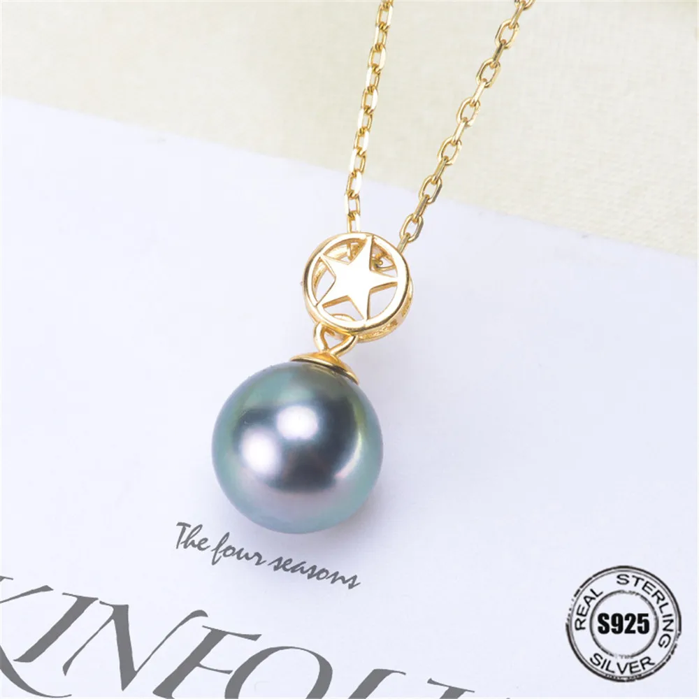 

New Arrival Silver Gold Color Pendant Mounts DIY oysters Pearl S925 Sterling Silver Pendant Findings Settings Jewelry Beads