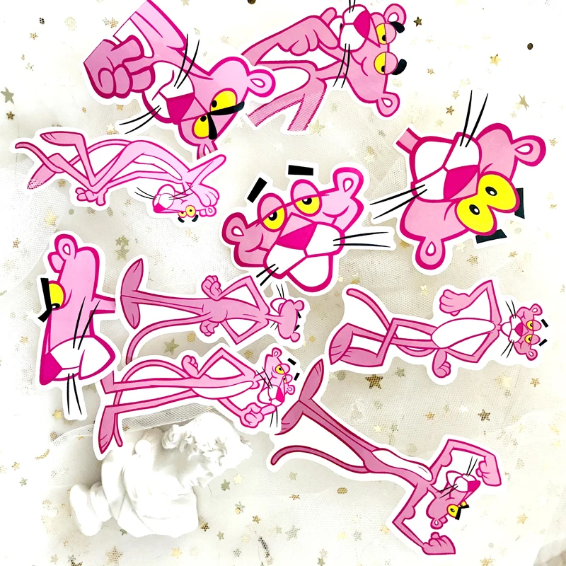 10 шт. Розовая пантера мультфильм фигура Харадзюку акриловые значки рюкзак прищепки стикер мультяшка брошь в стиле аниме подарки