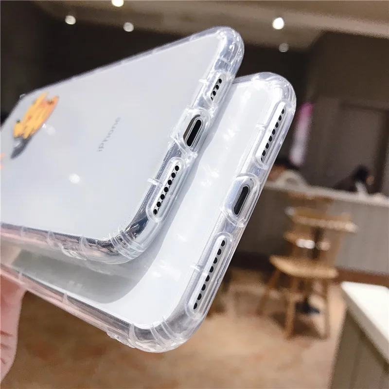 Милый чехол с рисунком Пикачу для iPhone 6, 6s, 7, 8 Plus, прозрачный чехол с покемонами, мягкая ТПУ чехол для iPhone X, XS, MAX, XR, задняя крышка