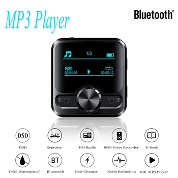 

Portable Voice Recorder Bluetooth Sport HIFI MP3 Player Sound Recording Pen IPX6 FM Radio Repeater 1.2 inch Display