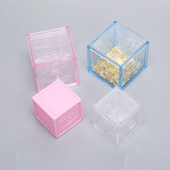 

1PCS New Hollow Cube Transparent Plastic Gift Cookie Candy Box Jewelry Display
