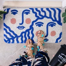 Синий ПВХ дверной коврик с резиновой подложкой-нескользящий коврик для входной двери в помещении на открытом воздухе высокие дорожные зоны обувные коврики скребок для обуви-сверхмощный коврик