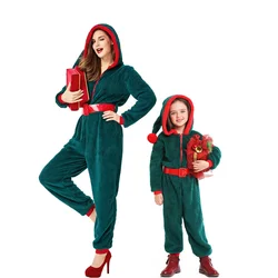 Costume de sapin de noël avec chapeau pour adultes et enfants, tenue fantaisie, combinaisons amusantes, pyjama chaud d'hiver, Festival, carnaval 