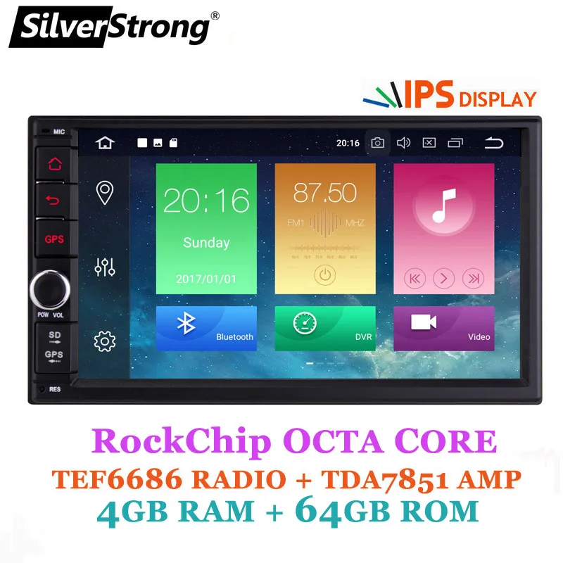 SilverStrong Android9.0 автомобильный DVD 2Din универсальная DSP android Панель IPS OctaCore