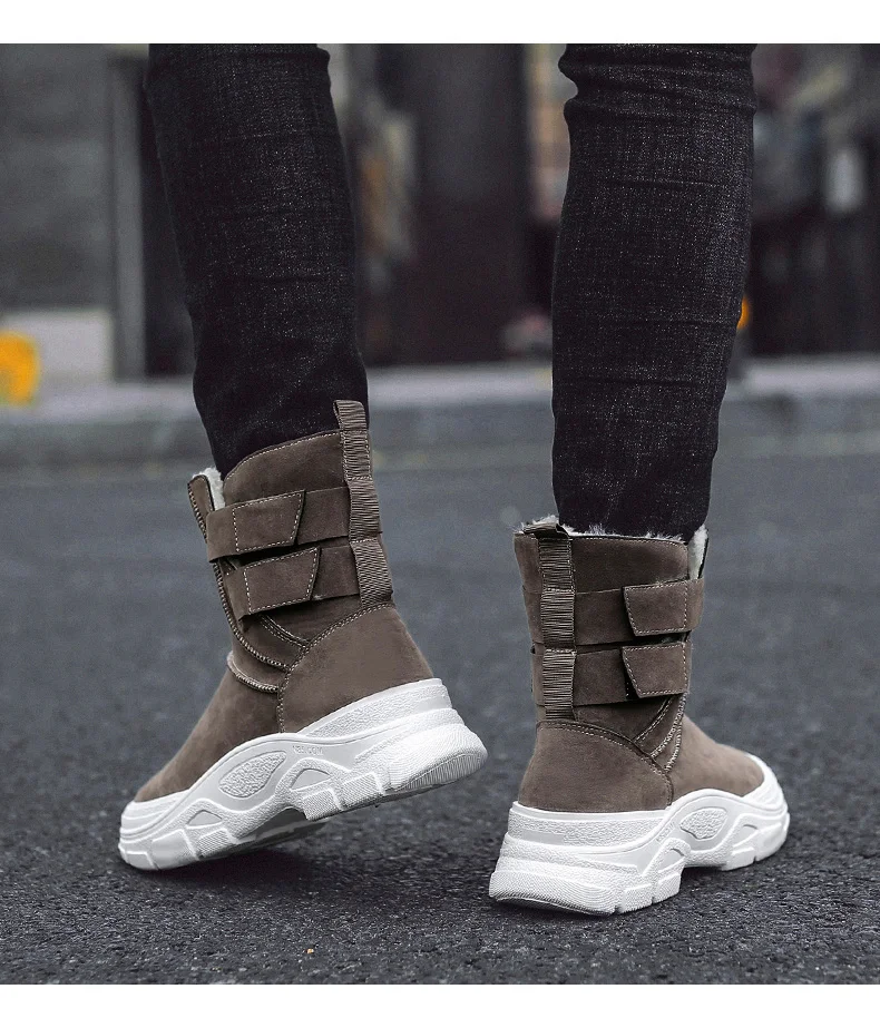 Botas Masculina/мужские ботинки; безопасная обувь из натуральной кожи; высококачественные винтажные зимние ботинки в британском стиле; Зимние Повседневные ботильоны на меху