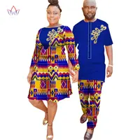 New Lovers Womens Mens African Clothing Two Sets Matching Couples Clothes Long Sleeve Summer Wedding A-line Dress 6xl WYQ39