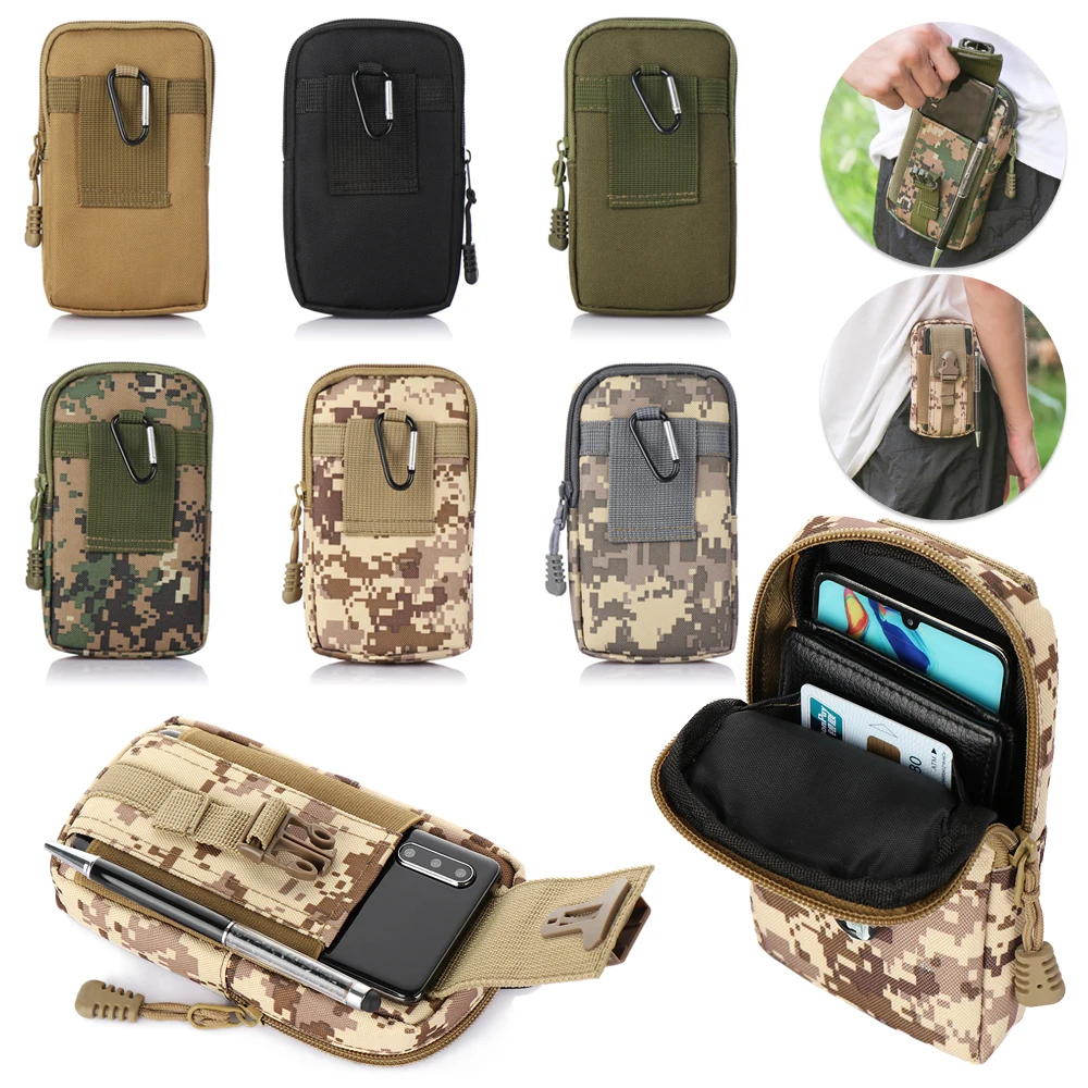

1Pc Military Camouflage Small Pocket Belt Waist Bag Men Tactical Molle Pouch Outdoor Running Military Pack Travel Camping Bags