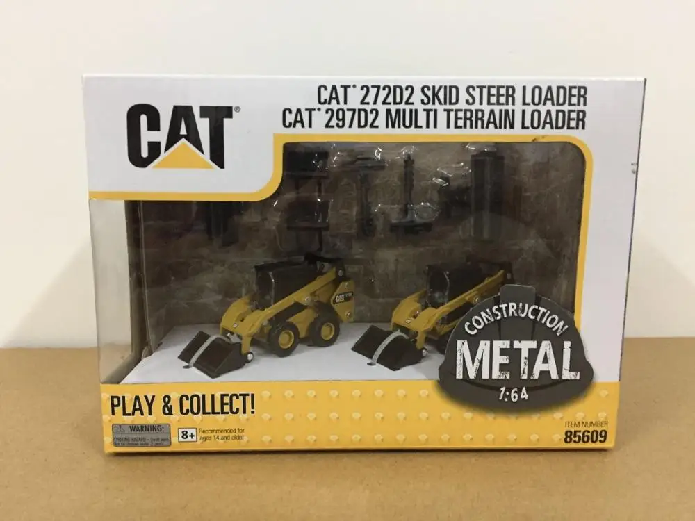 1: 64 Масштаб Гусеничный Cat 272D2 погрузчик с бортовым поворотом+ 297D2 Muilti погрузчик местности бренд Diecast Masters DM85609 2 единицы