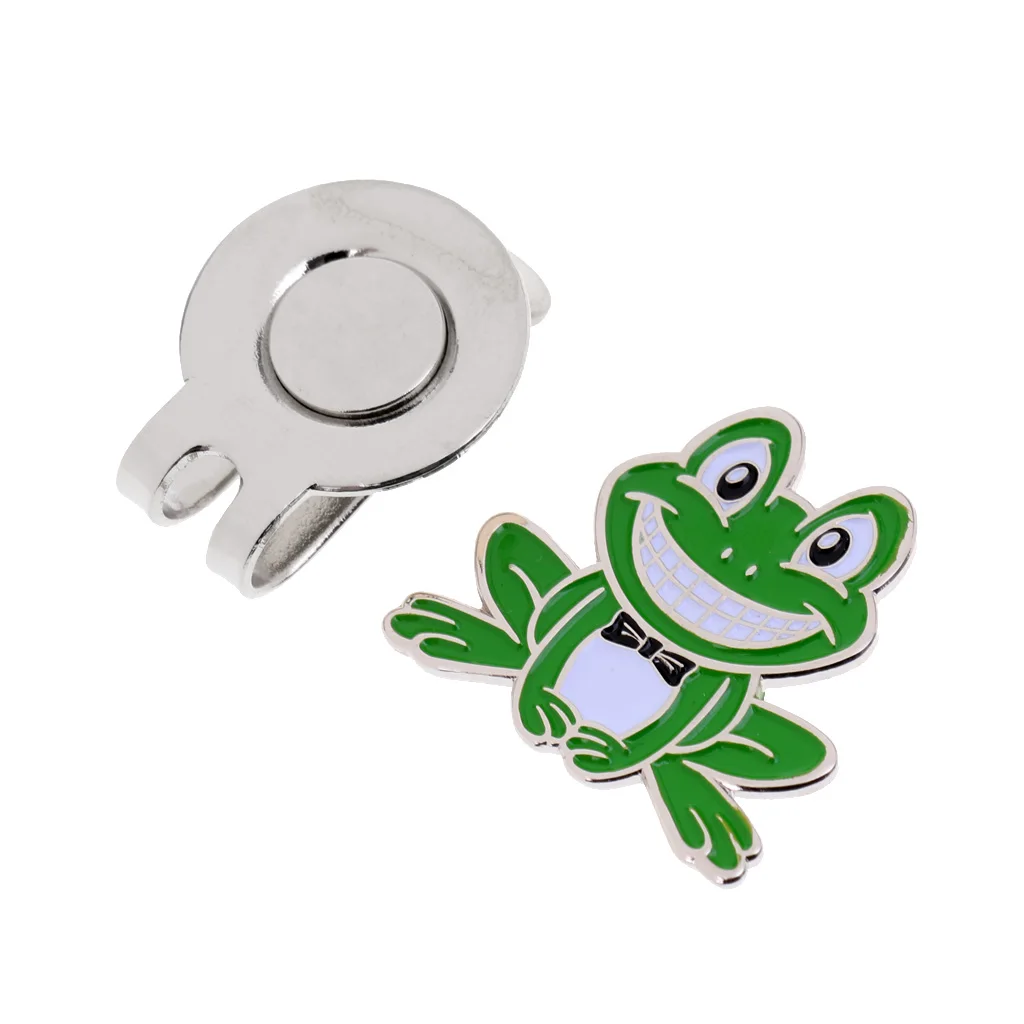 Novelty Frog Sports Golf Ball Marker With  Hat Clip Golfer Xmas Gift
