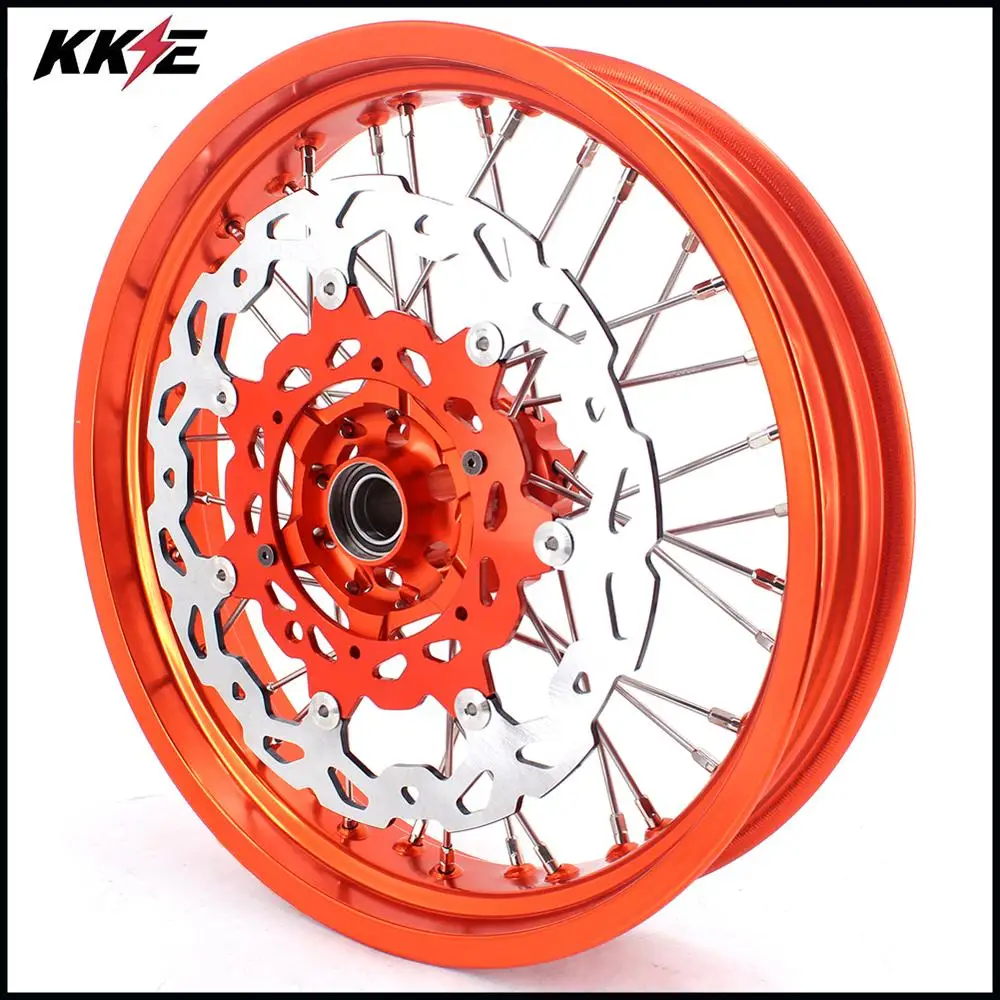 KKE 3,5/4,25 Supermoto Motard Cush приводные колеса диски набор для KTM 690 SMC 2007-2011 оранжевый обод диски