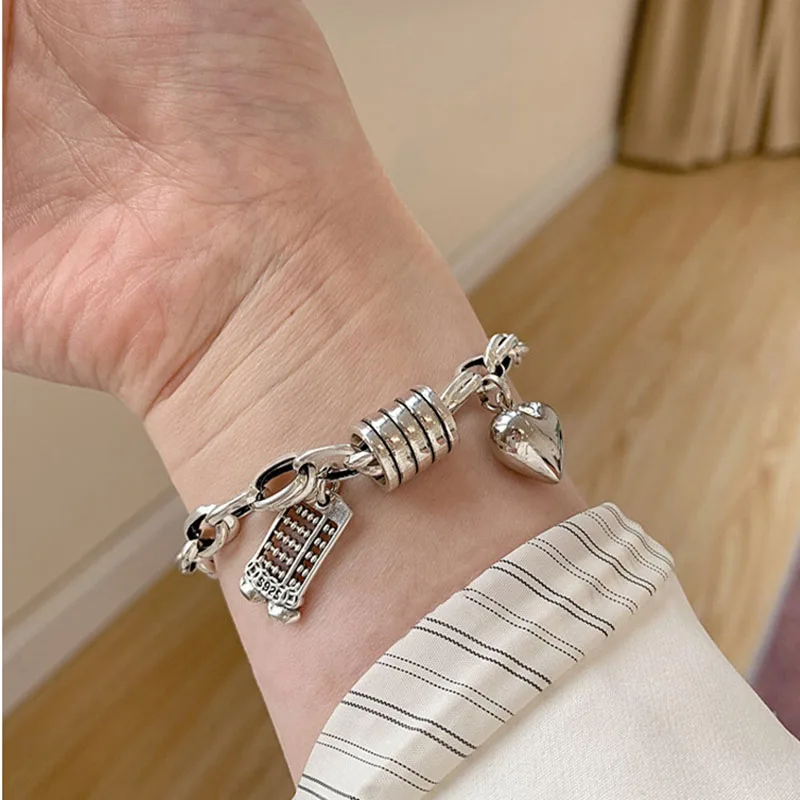 Tifffanys|vintage Heart Chain Bracelet - Silver Plated