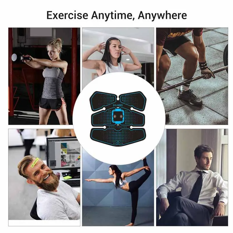 ABS Abdominal Muscle Trainer Stimulator Wireless EMS Electronic Stimulation Muscle Massager Gym Workout Sport Equipment Slimming