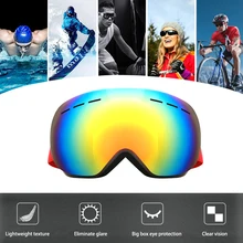 Лыжные очки UV400 защита сноуборд очки Анти-туман большой Лыжная маска очки снег снегоход Мужчины Женщины Катание на лыжах Спорт на открытом воздухе