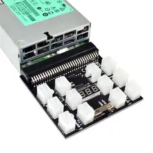 Alimentation PCI E 12V 64 broches à 12x6 broches, adaptateur de serveur, carte de dérivation pour HP 2021 W 1200W PSU serveur GPU BTC Mining, 750