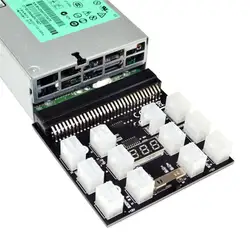 Alimentation PCI E 12V 64 broches à 12x6 broches, adaptateur de serveur, carte de dérivation pour HP 2021 W 1200W PSU serveur GPU BTC Mining, 750 