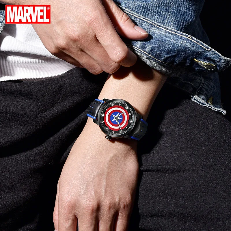 

Disney Marvel Quartz Wristwatch Trend Korean style of Personality Waterproof Watch mens watches Fashion & Casual 3Bar Round