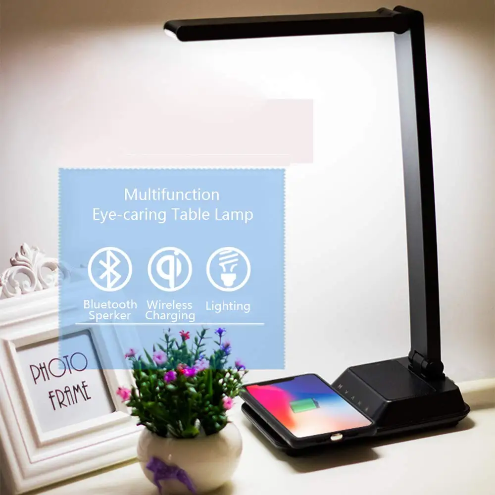 

LED Table Desk Light Bluetooth Wireless Charging Creative Eye Protection Multi-Function Reading Lights For Mobile Phone charge