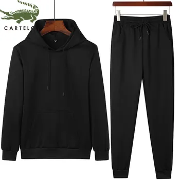 

CARTELO men clothing fashion sports casual comfortable men sets solid color мужская одежда