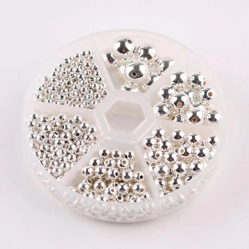 

diy handmade beaded material package imitation silver plated beads acrylic CCB round beads