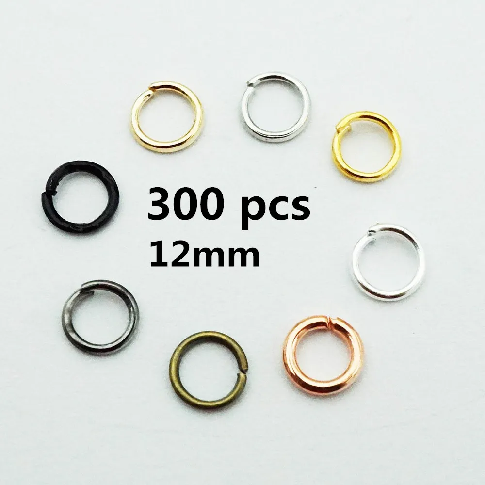 Circle 300pcs 12mm 100 шт./лот застежка "Лобстер" крючок и 300 шт Открытый круг прыгающие кольца открытая одна петля для DIY ожерелье браслет Изготовление ювелирных изделий - Цвет: Circle 300pcs 12mm