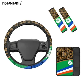 

INSTANTARTS Marshall Islands Flag Print Women Slip-Resistant Console Cover Car Center Console Cover Fit Most Car Seat Belt Cover