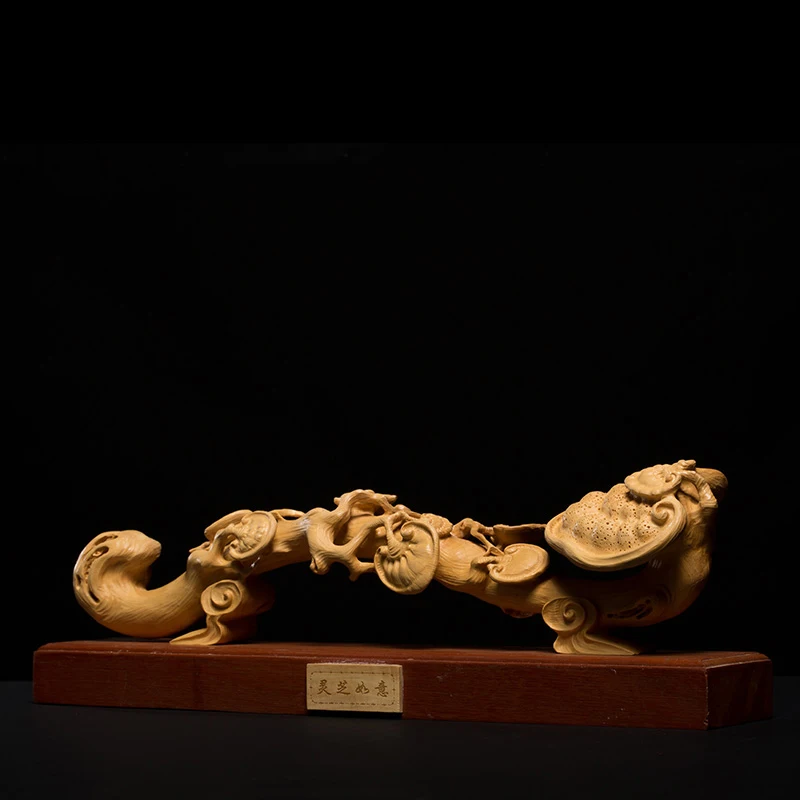 Ganoderma Lucidum желаемая статуя Ruyi Самшит резьба бутик украшения дома и офиса резьба ремесла счастливые руки скульптура