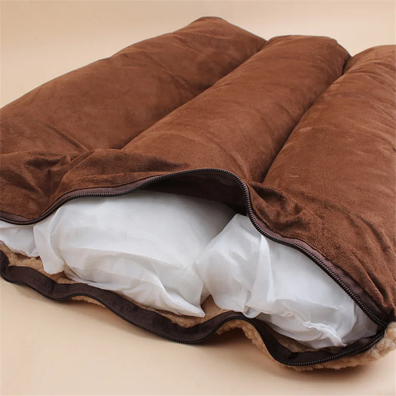HIPET зимний матрас для кровати собаки, утолщенная подушка для домашних кошек, мягкий теплый флис, съемный моющийся коврик для маленьких и средних собак