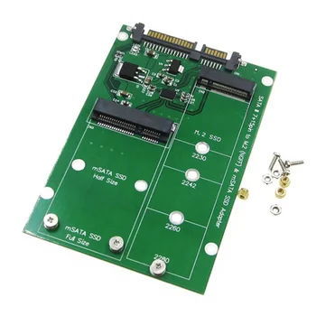 

1PCS mSATA & M.2 (B-Key NGFF) 2in1 Sized Multiple SSD to SATA 3 III Adapter Converter 9.9*6.6cm
