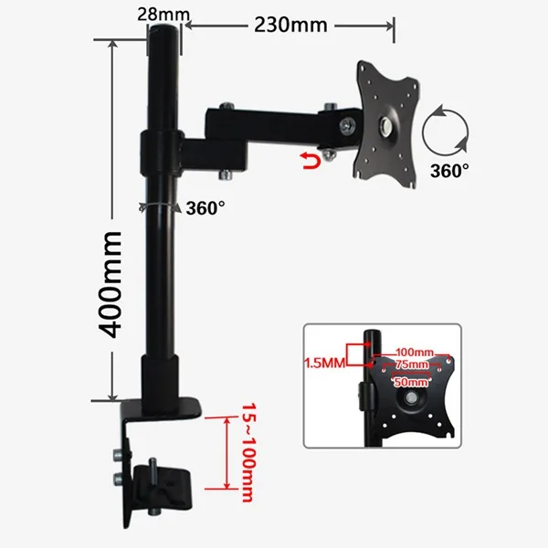 14-27 Inch Monitor Computer Stand 360 Rotating