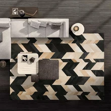 Современный стиль Роскошная воловья кожа меховой ковер пэтчворк, натуральная коровья кожа мех чекер декоративный ковер для деревенского дома