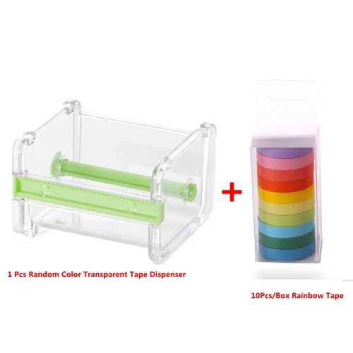 Tape Dispenser Set 10+ 1 шт васи лента диспенсер набор Декоративные наклейки Скрапбукинг дневник клейкая маскирующая лента канцелярские товары школьные принадлежности - Цвет: Tape Dispenser Set