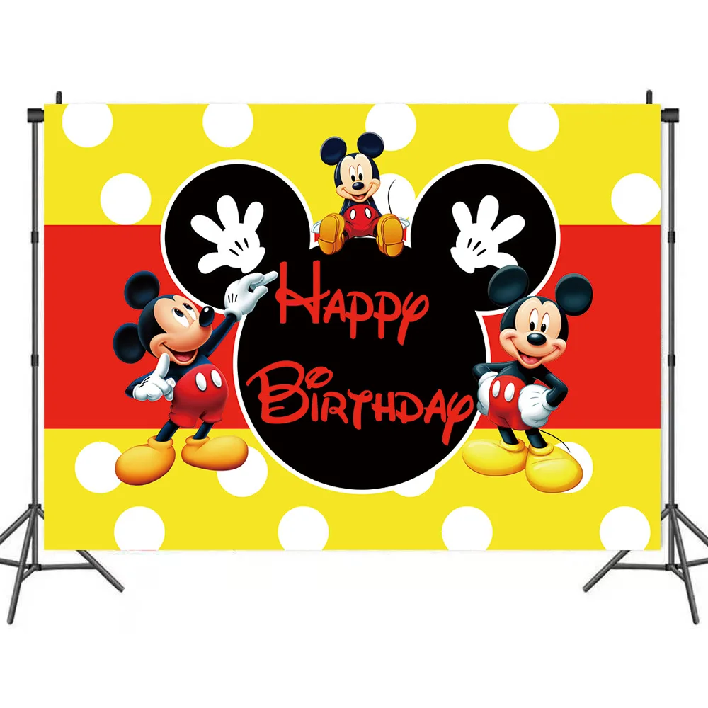 1Set Red Mickey Mouse Theme Disposable Paper Cups Plates Flexible Straws Baby Shower Kid Birthday Napkin Decoration Supplies